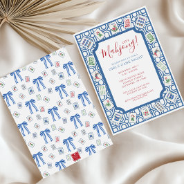 Invitación Fiesta de acuarela Mahjong Tiles