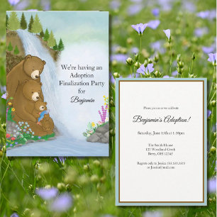 Invitación Fiesta de Adopción de la Familia de Osos del Bosqu