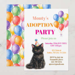 Invitación Fiesta de Adopción Día de la captura Gato Calico M