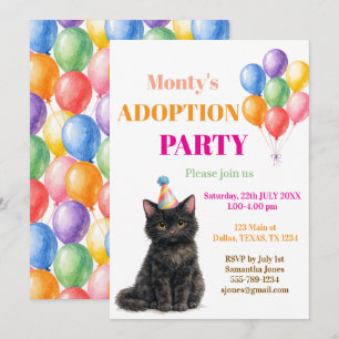 Invitación Fiesta de Adopción Día de la captura Gato Calico M