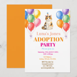 Invitación Fiesta de Adopción Día de la captura Gato Calico M