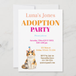 Invitación Fiesta de Adopción Día de la captura Gato Calico M