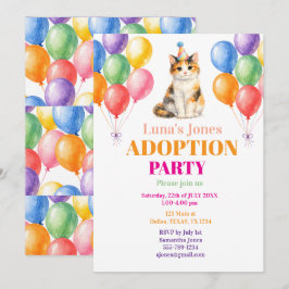 Invitación Fiesta de Adopción Día de la captura Gato Calico M