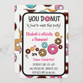 Invitación Fiesta de Adopción Fiesta de Donut Rosa Moderno