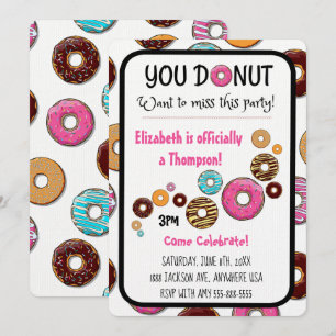 Invitación Fiesta de Adopción Fiesta de Donut Rosa Moderno