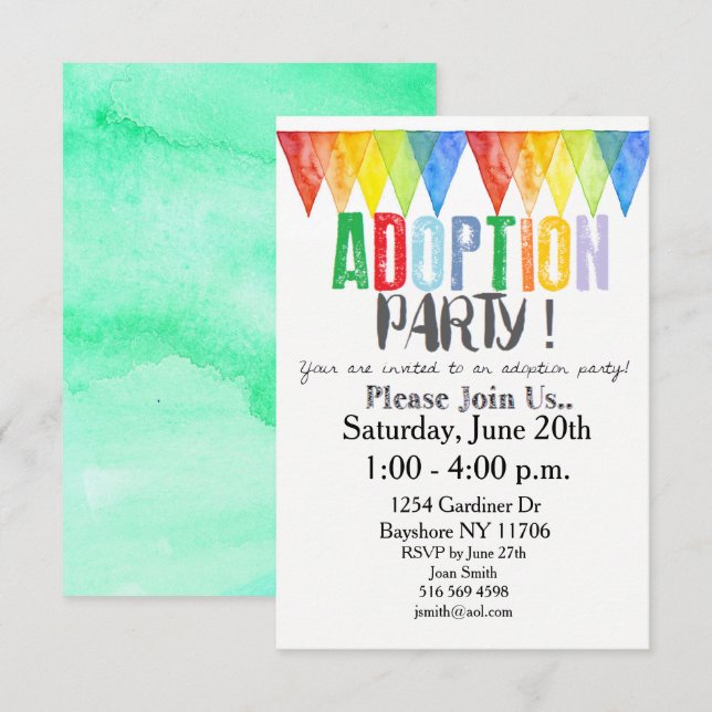 Invitación Fiesta de Adopción Invita (Anverso / Reverso)