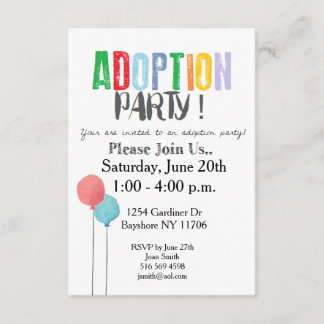 Invitación Fiesta de Adopción Invita