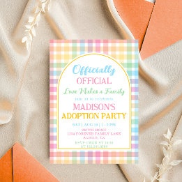 Invitación Fiesta de Adopción Oficialmente Oficial de Plaid P