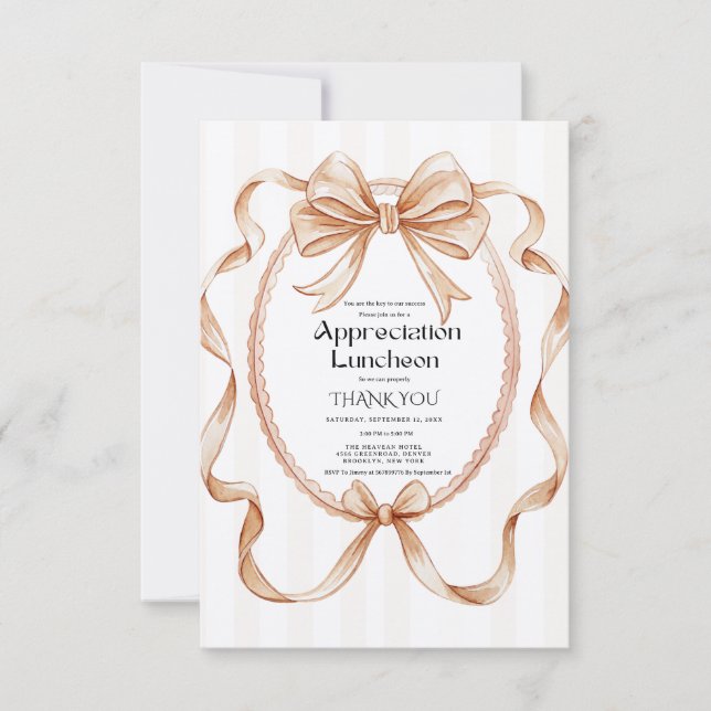 Invitación fiesta de agradecimiento de lazo boho (Anverso)