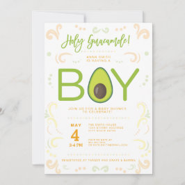 Invitación Fiesta de aguacate Baby Shower Boy Guacamole Taco