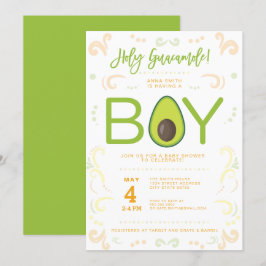 Invitación Fiesta de aguacate Baby Shower Boy Guacamole Taco