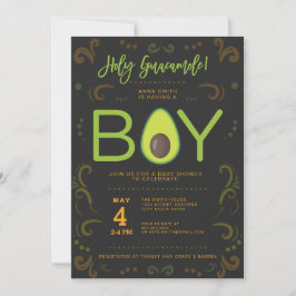 Invitación Fiesta de aguacate Baby Shower Boy Guacamole Taco