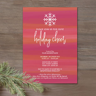 Invitación Fiesta de alegría navideña empresarial - rojo abst