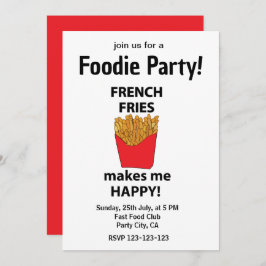 Invitación Fiesta de Alimentos Rápidos Fries de Francia