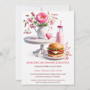 Invitación Fiesta de almuerzo de San Valentín de Hamburguesas