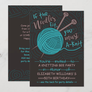 Invitación Fiesta de Alumnos de Knitting   Gracioso Knitting 