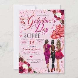 Invitación Fiesta de amigos Chicas del Día de Galentine