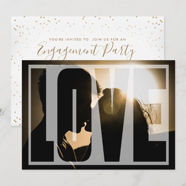 Invitación Fiesta de amor de compromiso (Anverso / Reverso)