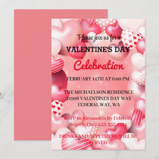 Invitación Fiesta de Amor del Día de San Valentín Romántico d