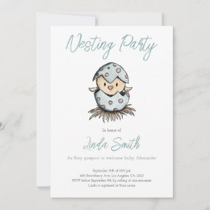 Invitación Fiesta de Anidación de Aves con Acuarela Elegante