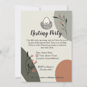 Invitación Fiesta de anidamiento moderna para futuros padres