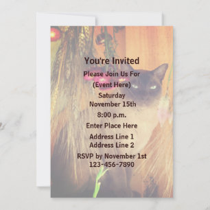 Invitación Fiesta de Animales de Gato Siames