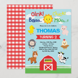 Invitación Fiesta de animales de granja de animales de granja