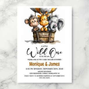 Invitación Fiesta de Animales Safari para el Bebe