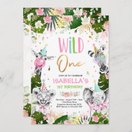 Invitación Fiesta de animales salvajes de la selva de safari 