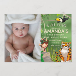 Invitación Fiesta de animales salvajes de un cumpleaños en la