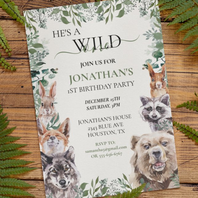 Invitación Fiesta de animales silvestres de un cumpleaños (Subido por el creador)