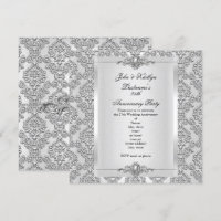 Fiesta de aniversario 25 Damask Plata Blanco