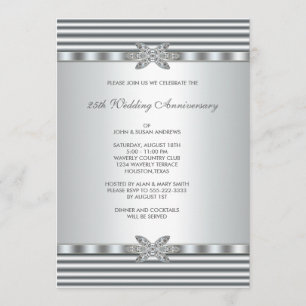 Invitación Fiesta de aniversario 25 de Silver Diamond