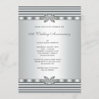 Invitación Fiesta de aniversario 25 de Silver Diamond
