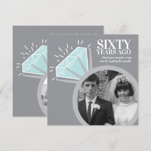Invitación Fiesta de aniversario 60 diamante anillo ahora ent