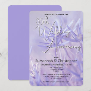 Invitación Fiesta de aniversario de boda con flores violetas 