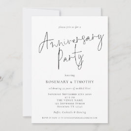 Invitación Fiesta de aniversario de boda con guion minimalist