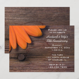 Invitación Fiesta de aniversario de boda de margarita naranja