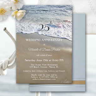 Invitación Fiesta de aniversario de boda elegante simple de p