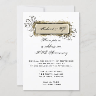 Invitación Fiesta de Aniversario de Boda Floral Abstracta