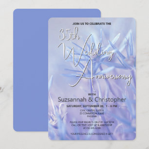 Invitación Fiesta de aniversario de boda floral pervinca polv