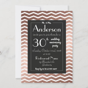 Invitación Fiesta de aniversario de boda rosa oro elegante ch