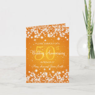 Invitación Fiesta de Aniversario de Boda Winter Sparkle Naran
