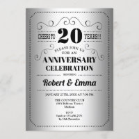 Fiesta de aniversario de bodas 20 - Plata Negro