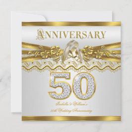 Invitación Fiesta de Aniversario de Bodas 50 años Anillos de 