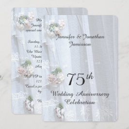 Invitación Fiesta de Aniversario de Bodas 75, Encaje Antiguo