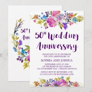 Invitación Fiesta de aniversario de bodas de 50 años del jard