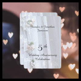 Invitación Fiesta de aniversario de bodas de 5 años, encaje v