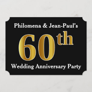 Invitación Fiesta de aniversario de bodas de 60 años con aspe