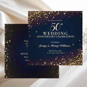 Invitación Fiesta de Aniversario de Bodas de Confeti 50